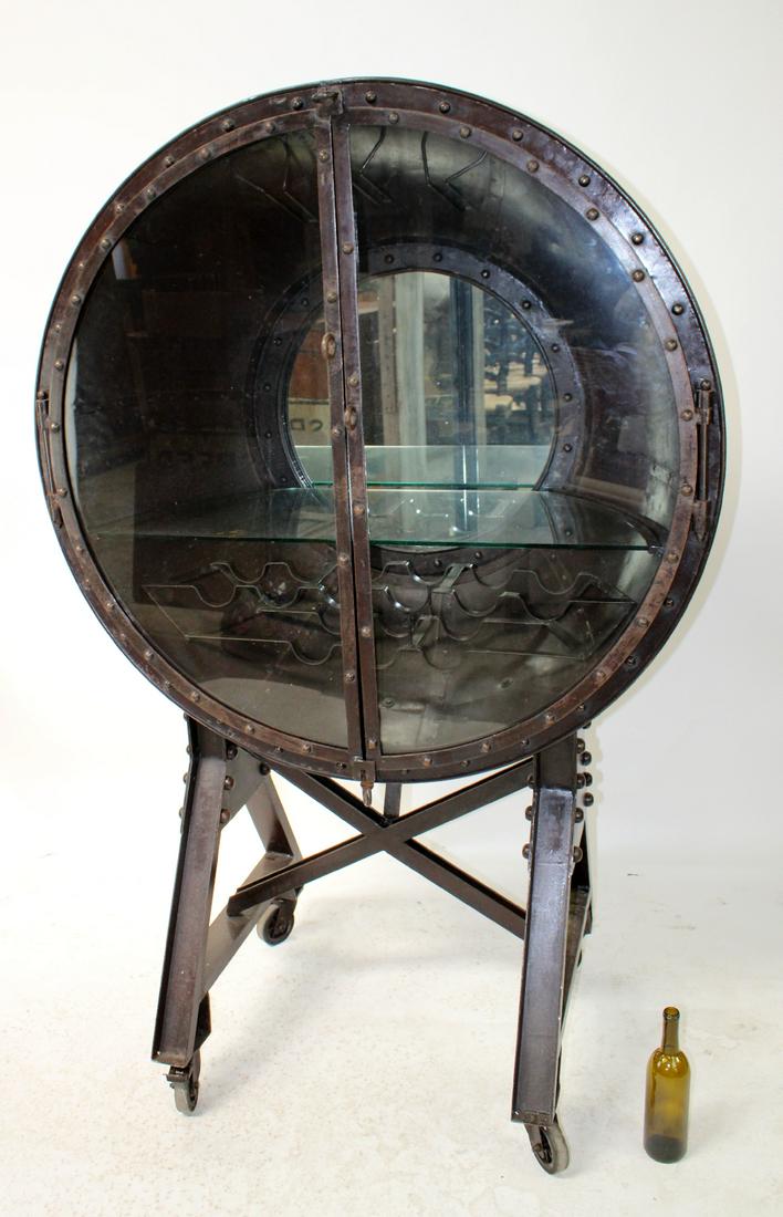 Industrial Spotlight Form Metal Bar Cabinet