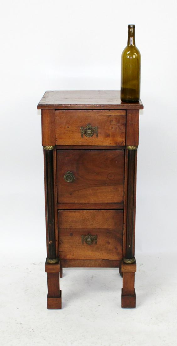 French Directoire 3 drawer chevet in walnut (1 of 7)