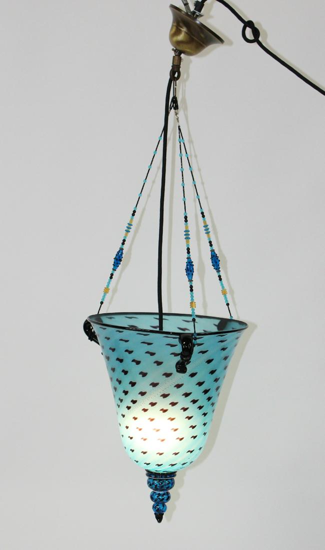 Murano style hanging glass pendant light (1 of 6)