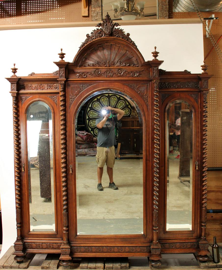 Italian Renaissance triple armoire (1 of 7)