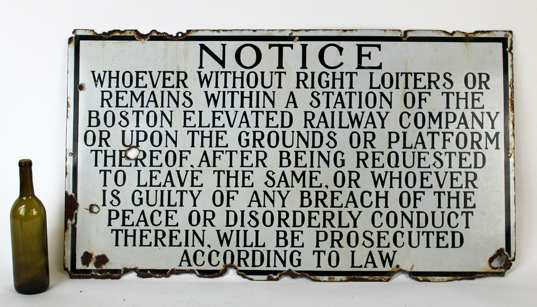 Antique American original No Loitering sign (1 of 4)