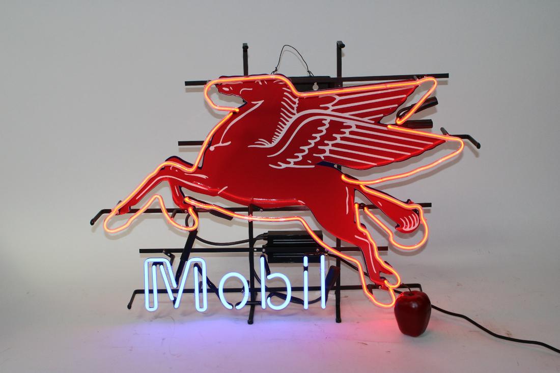 Mobil gasoline neon sign (1 of 5)