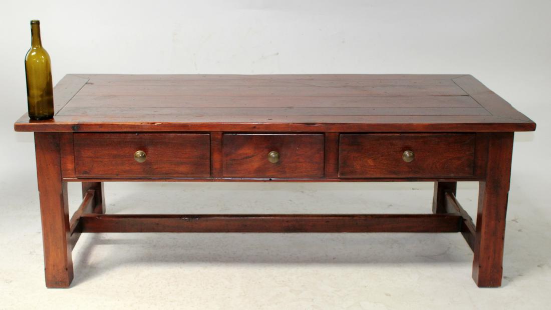 Rustic mahogany coffee table with drawers (1 of 5)