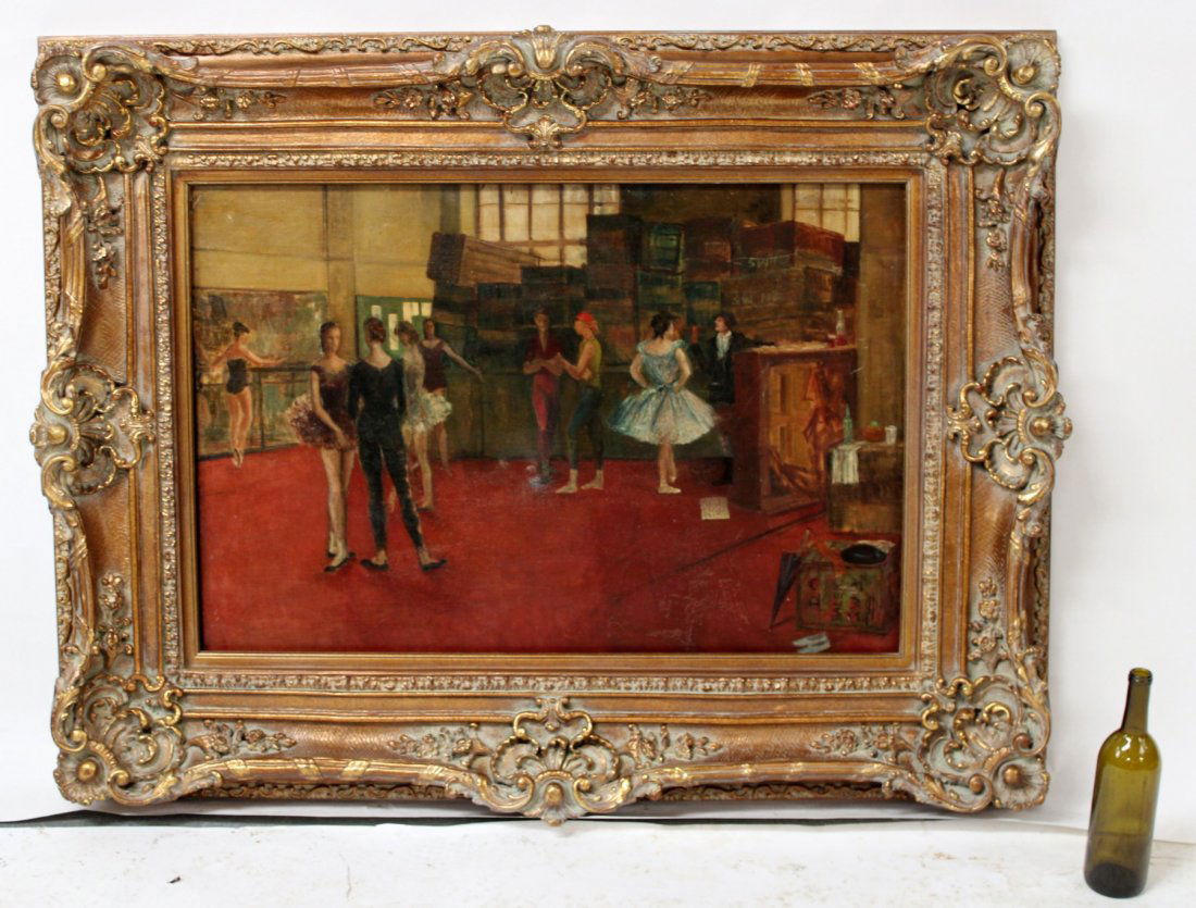 Oil on canvas ballet rehearsal scene (1 of 6)
