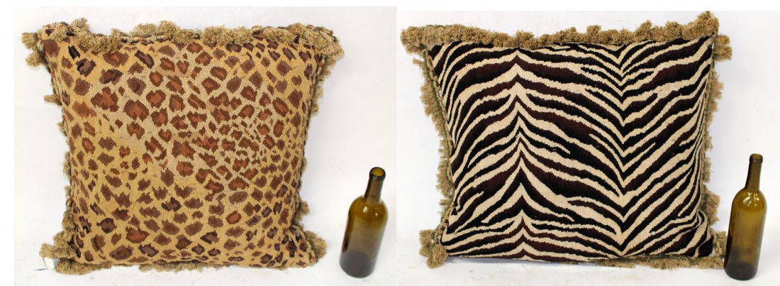 2 Needlepoint upholstered pillows (1 of 9)