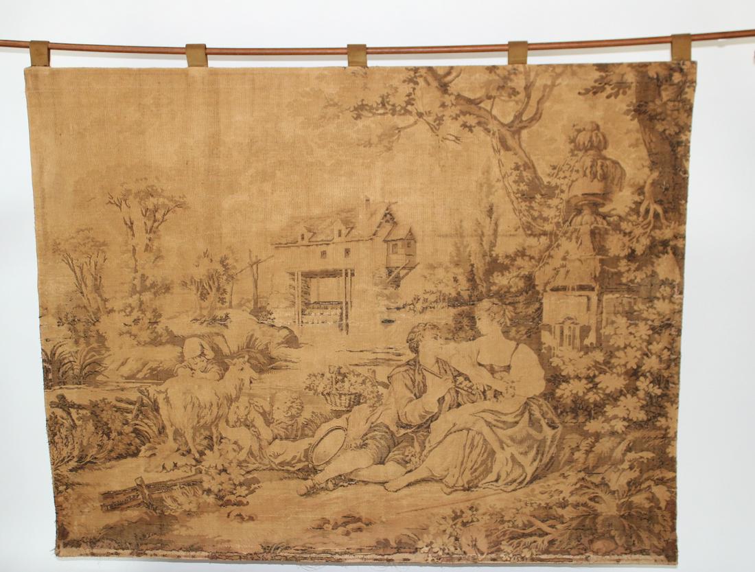 French Gobelins Provincial scene tapestry (1 of 14)