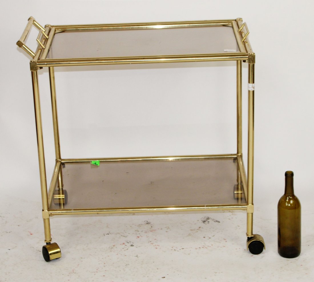 French brass tea trolley cart (1 of 8)