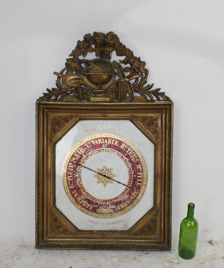 French Empire gilt barometer with crest (1 of 7)