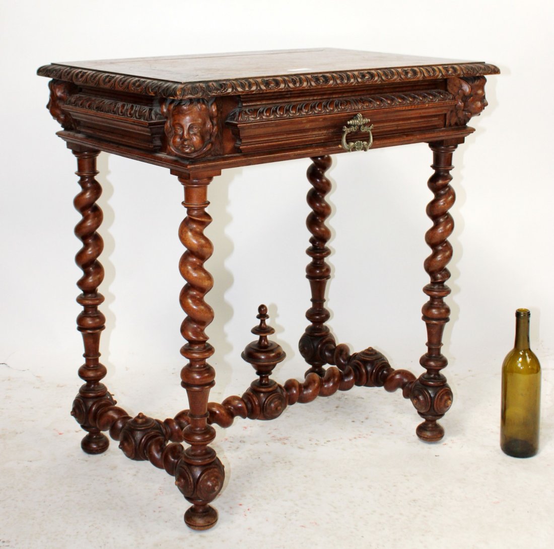 French walnut small table with cherubs (1 of 10)