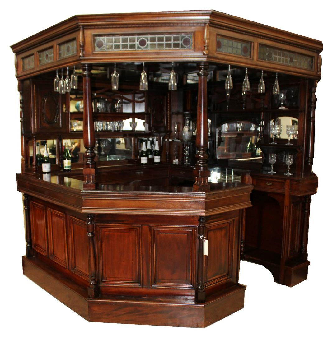 Custom made mahogany corner pub bar (1 of 8)
