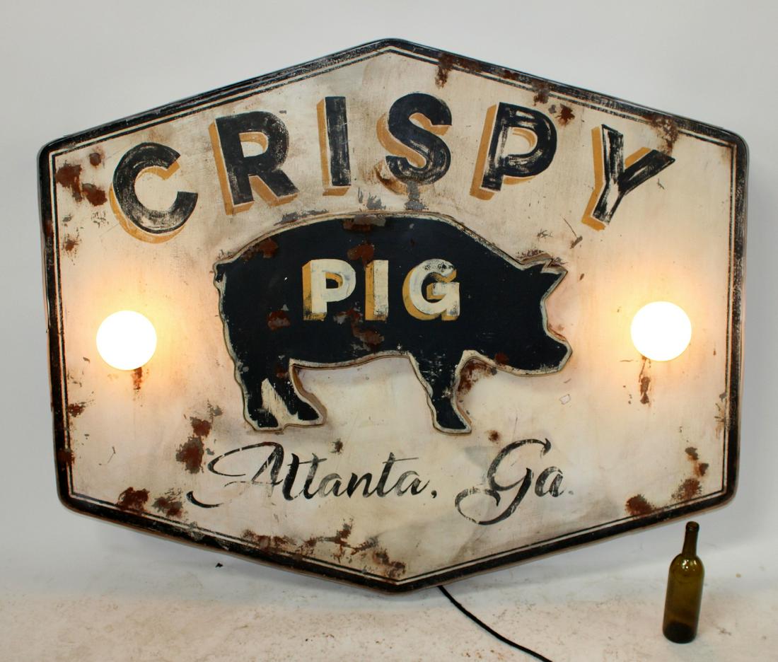Original Phelps BBQ Pig advertising sign (1 of 7)