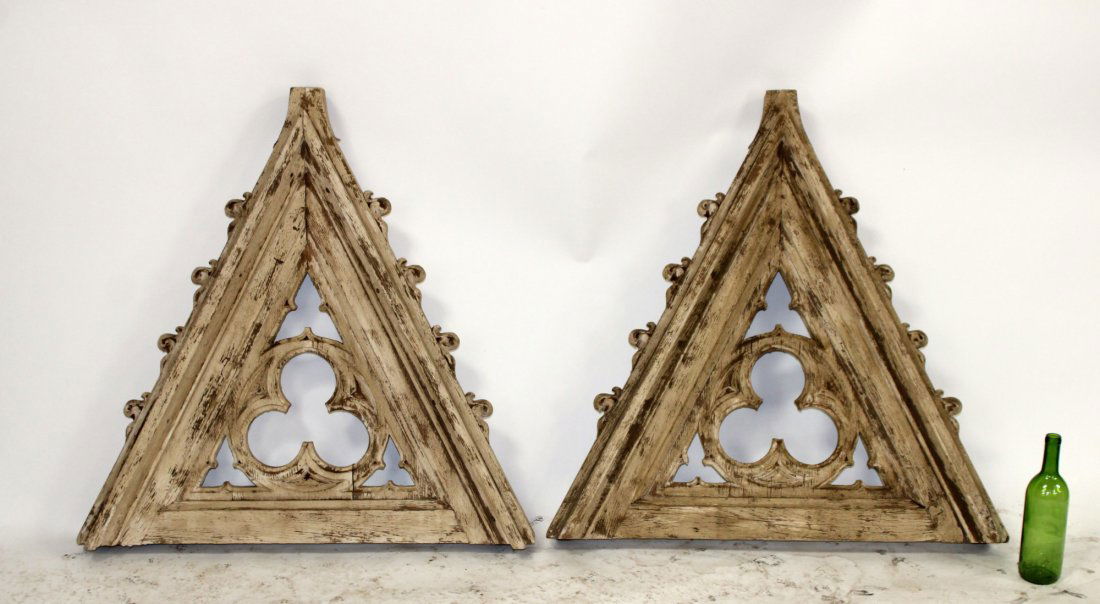 Pair of French Gothic architectural fretwork panels (1 of 7)