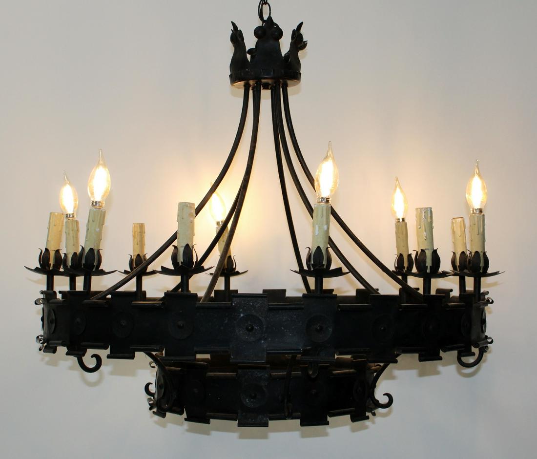 12 light iron ring Gothic style chandelier (1 of 5)