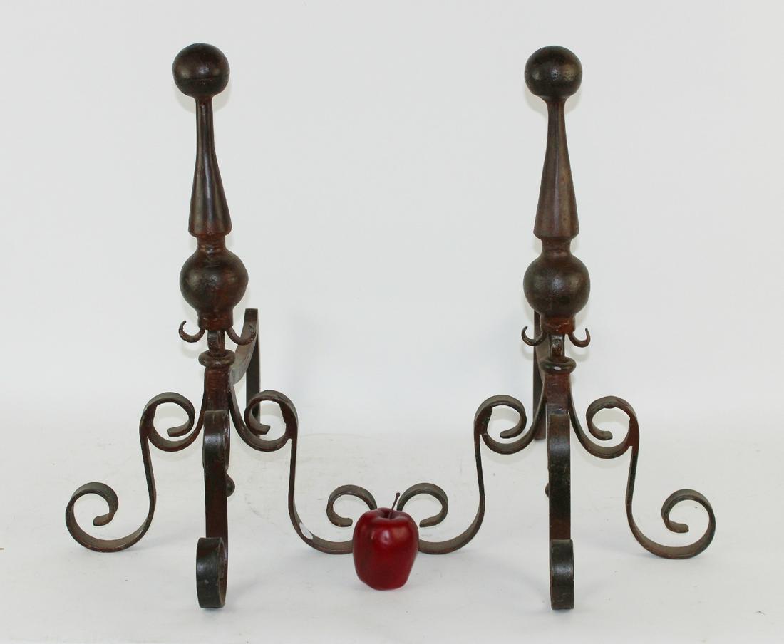 Pair of Jan Barboglio wrought iron andirons (1 of 7)