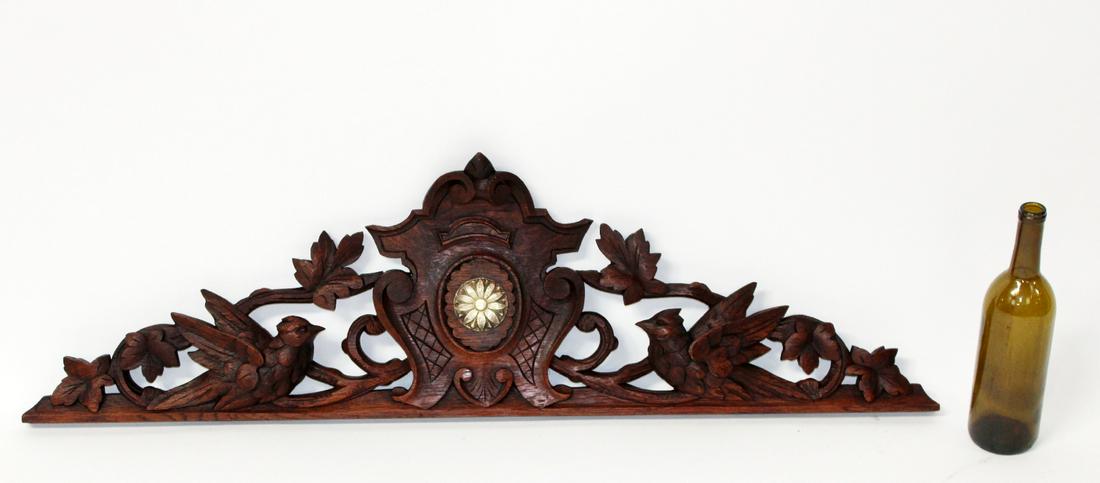 French carved oak architectural crest (1 of 4)