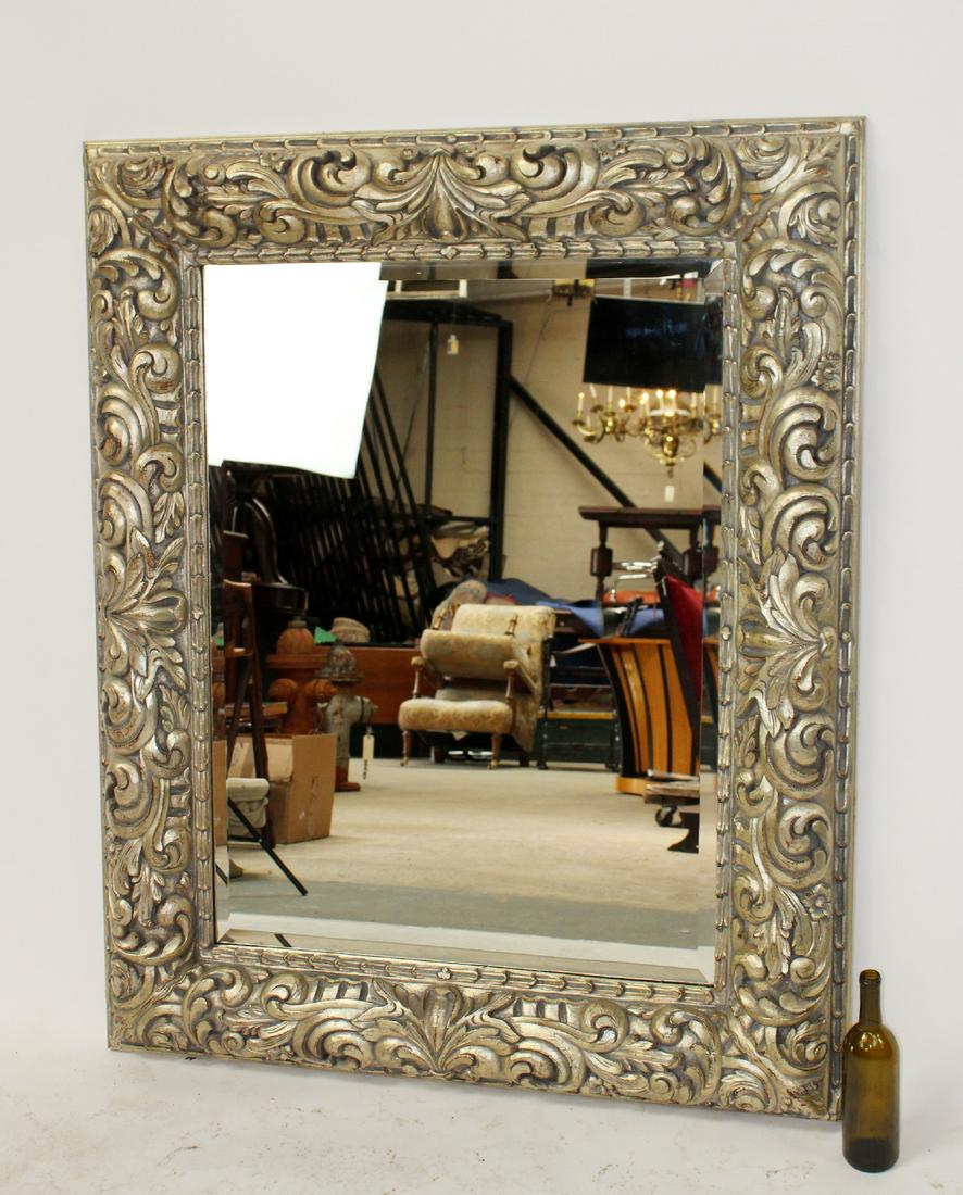 Cast silver finish decorative mirror (1 of 3)