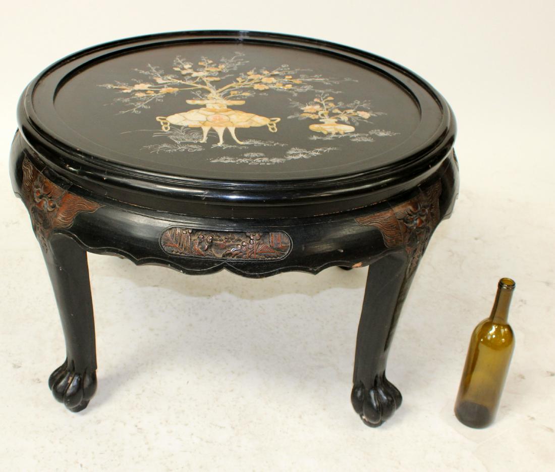 Chinese black lacquered cocktail table (1 of 7)