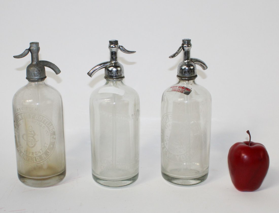Lot of 3 vintage seltzer bottles (1 of 6)