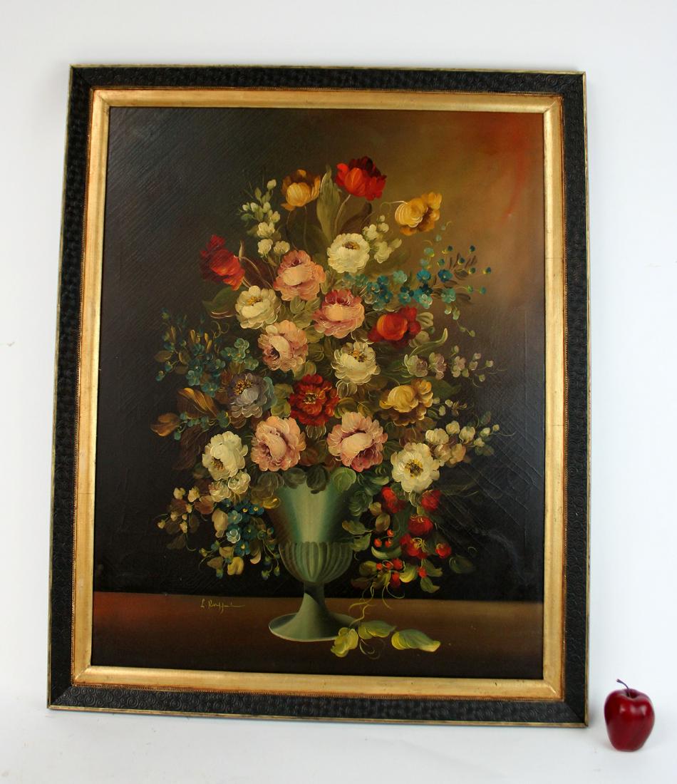 Italian Oil on canvas floral still life painting (1 of 6)