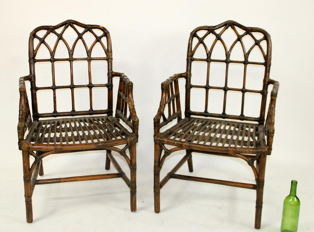 Pair of McGuire bamboo armchairs (1 of 6)