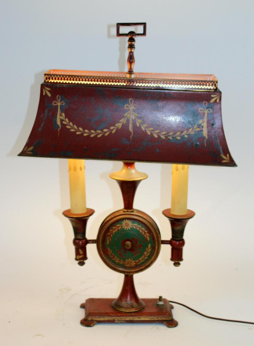 Tole painted  bouillotte table lamp (1 of 5)
