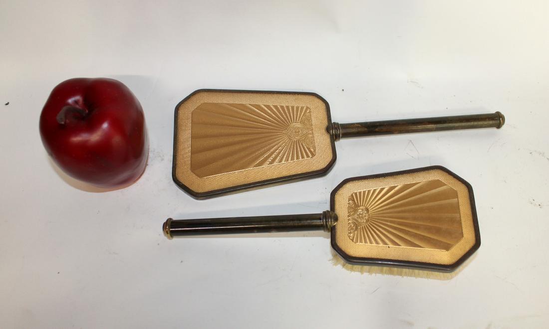 2 piece Art Deco vanity set: 2 piece Art Deco vanity set. Mid 20th century. 9"l and 11 1/4"l