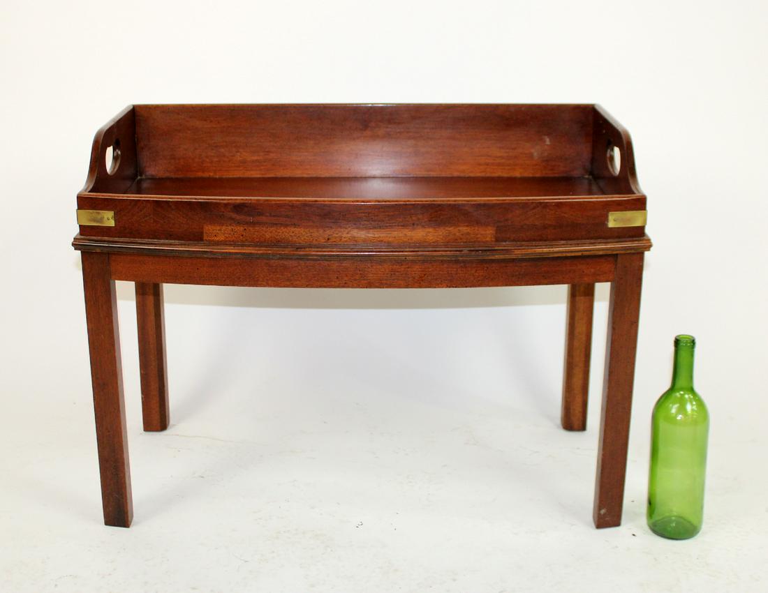 Brandt Campaign style mahogany tea table (1 of 8)
