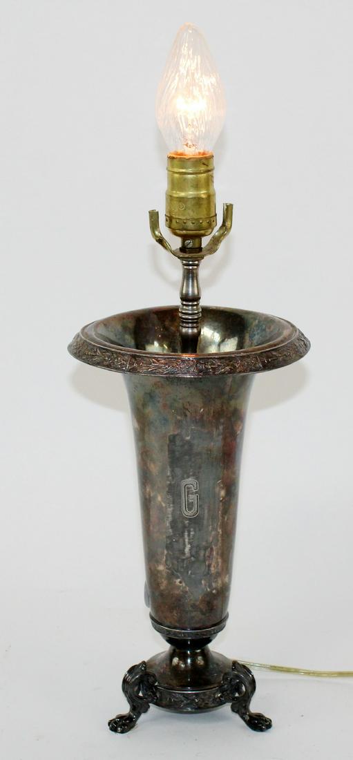 Silverplate urn form table lamp (1 of 7)
