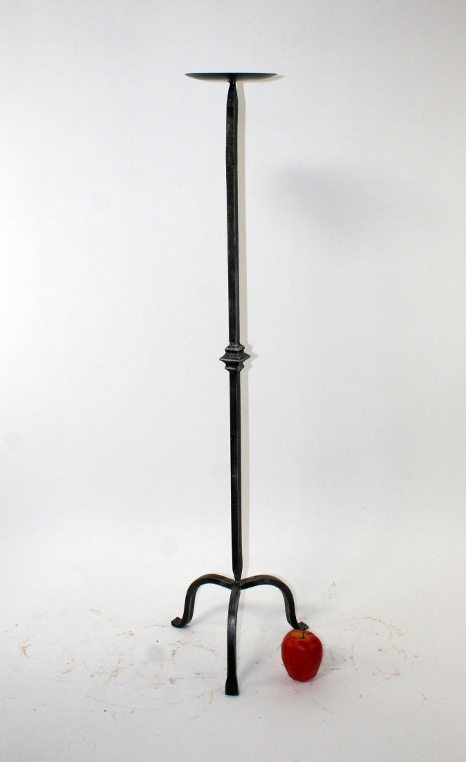 Pewter finish iron candle stand (1 of 6)