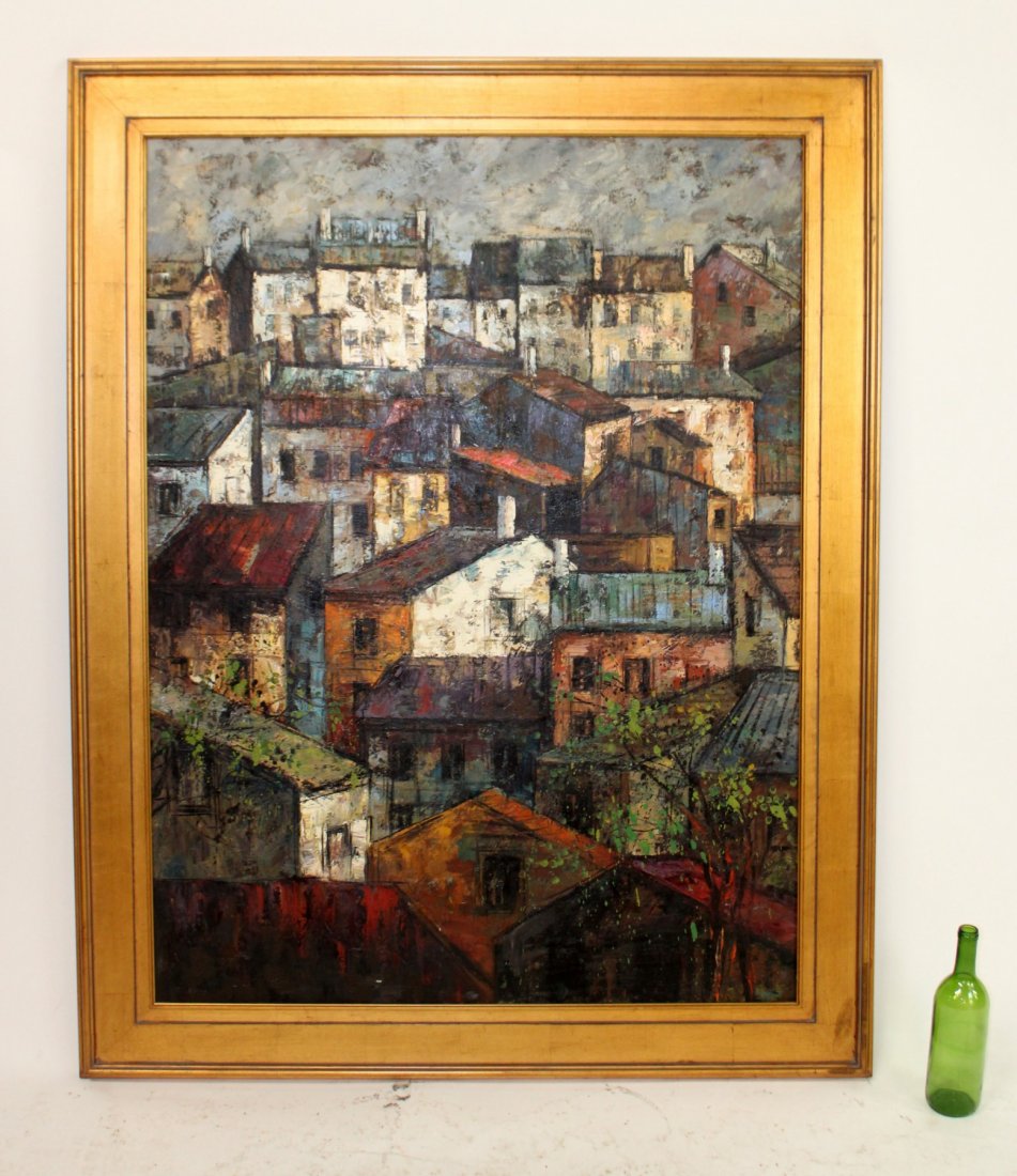 Oil on Canvas Abstract Architectural scene (1 of 4)