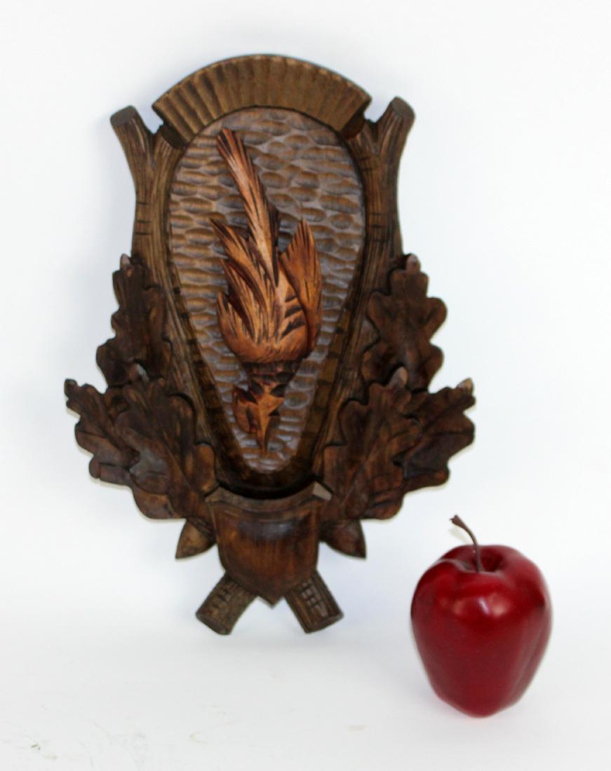 French Black Forest carved plaque with bird (1 of 6)