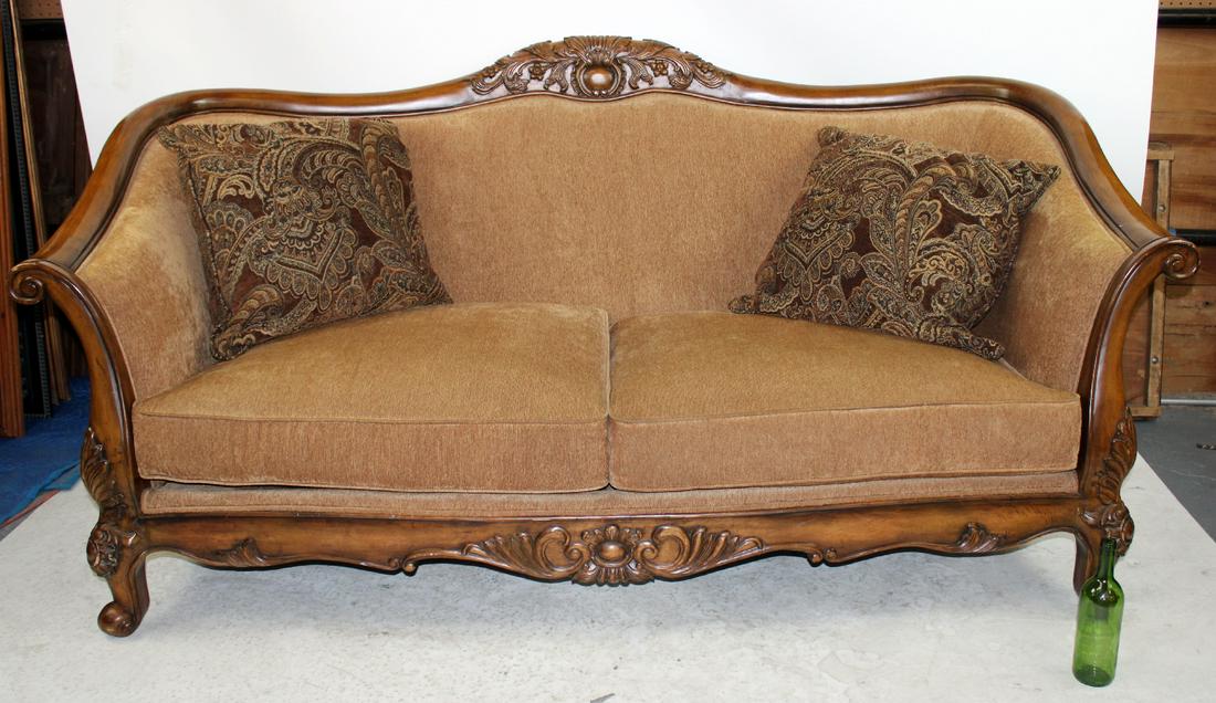 Curved side Louis XV style sofa (1 of 9)
