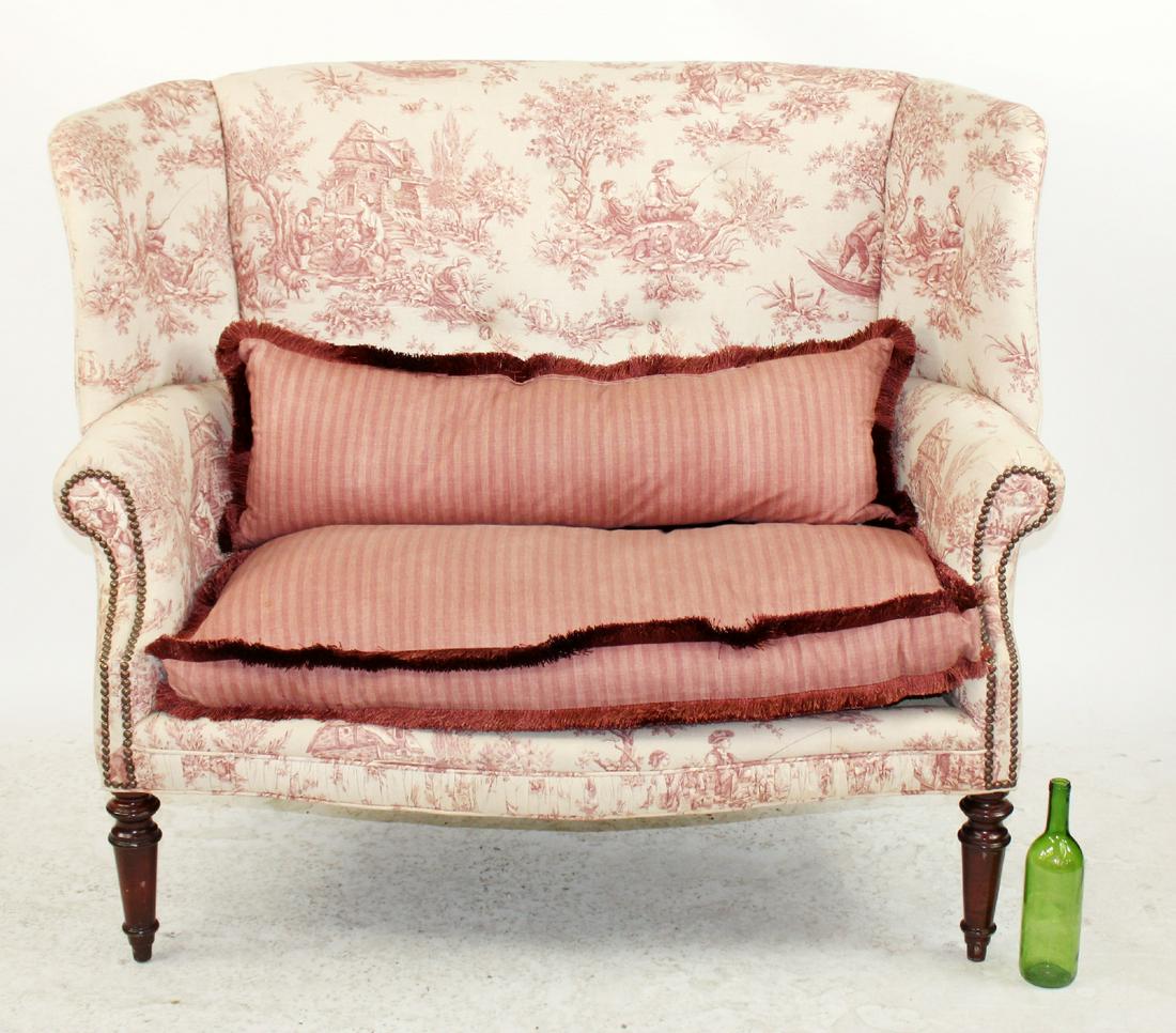 Chippendale style highback toile settee (1 of 6)