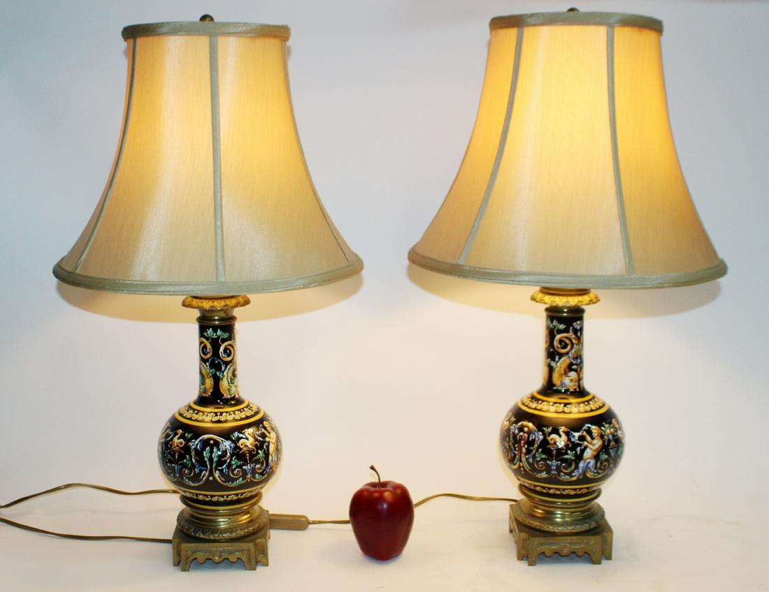 Pair of Italian porcelain lamps (1 of 10)