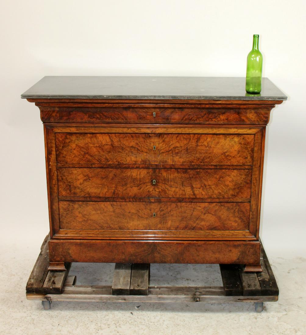 French Louis Philippe commode in burled walnut (1 of 9)