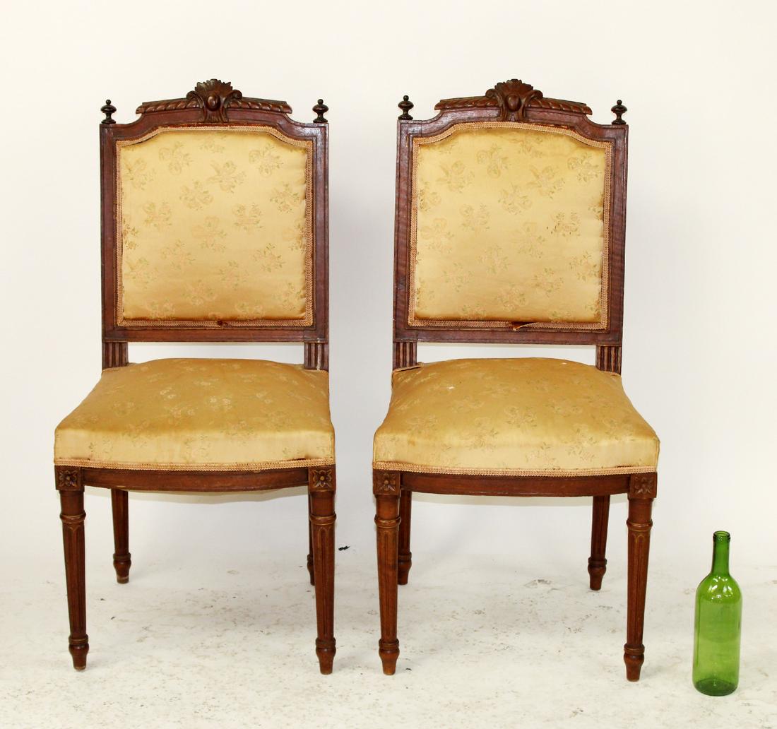 Pair of French Louis XVI style chairs (1 of 9)