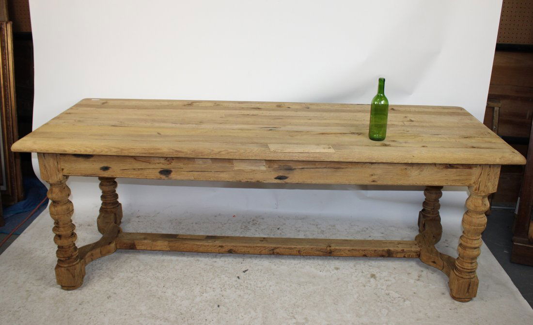 French bleached oak bakery table on turned legs (1 of 9)