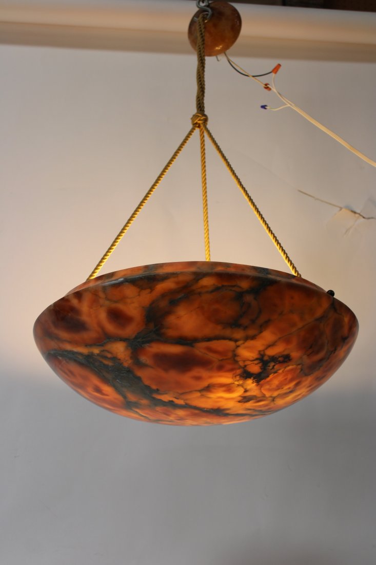 Alabaster dome chandelier (1 of 6)