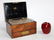 English homeopathic pharmacy box in burled walnut