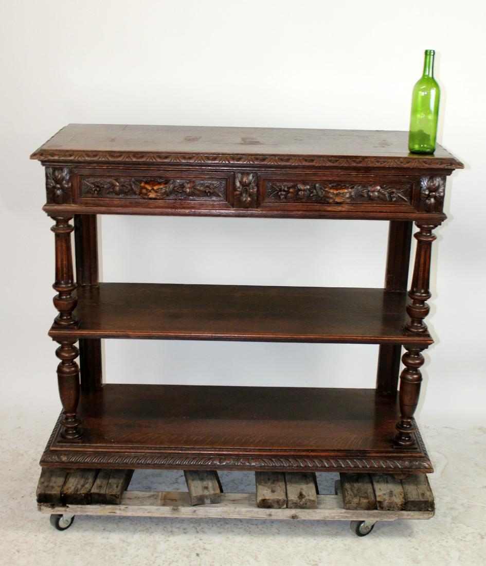 French carved oak 2-tier server (1 of 11)