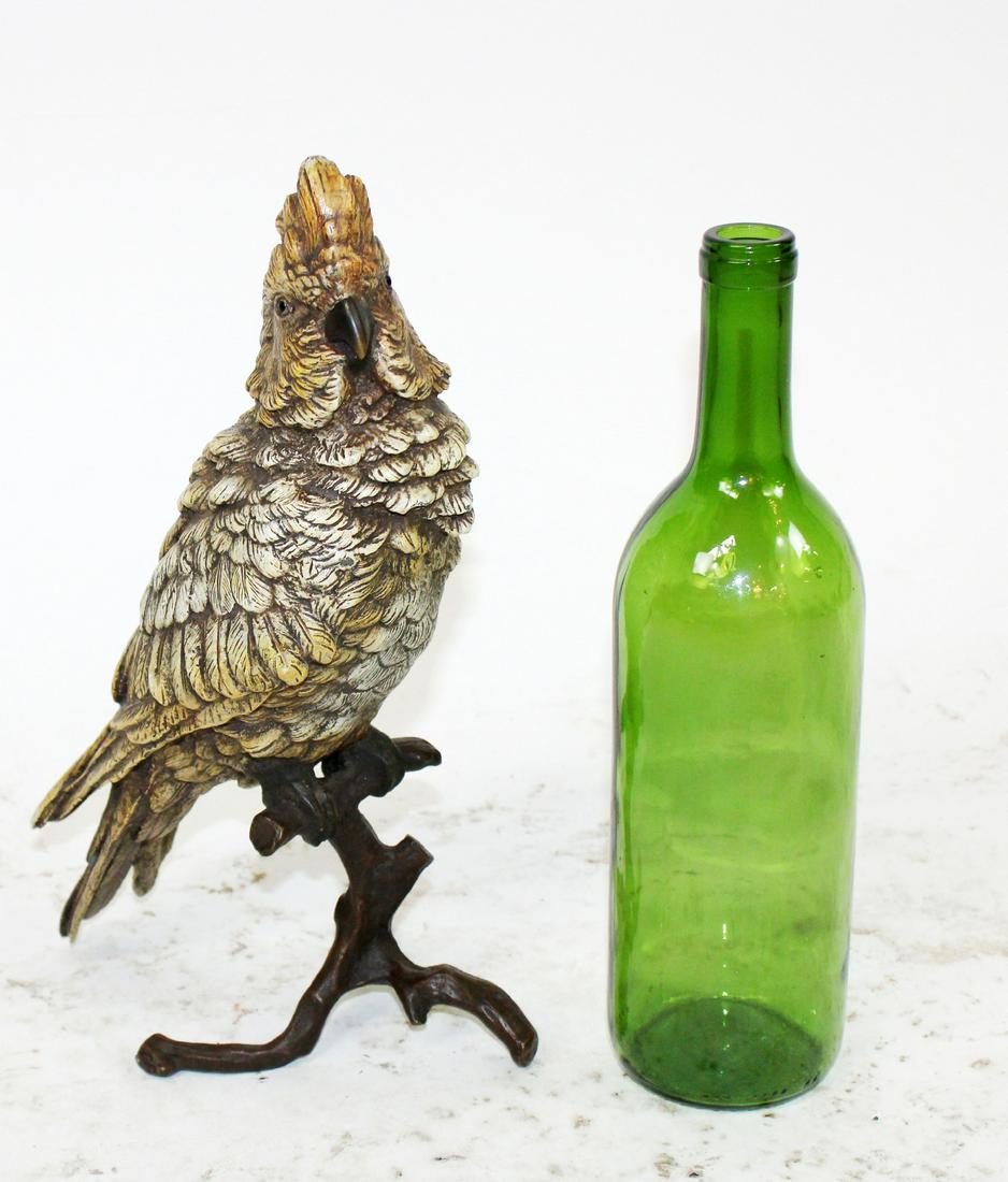 Bronze statue of Cockatoo on branch (1 of 10)