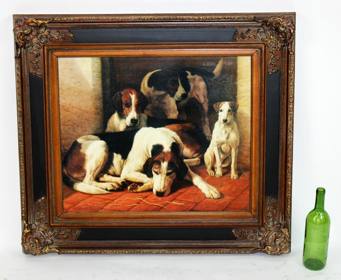 Framed print on canvas with hunting dogs (1 of 4)