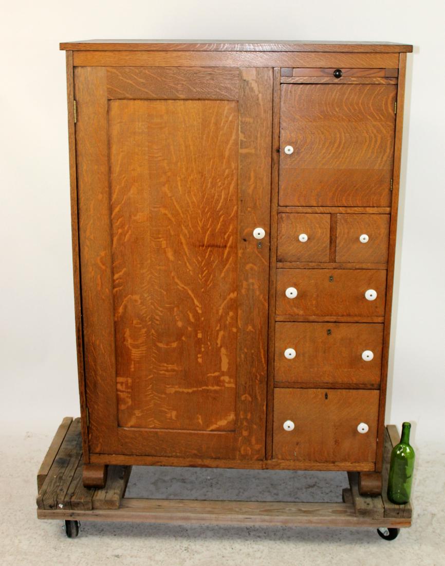 American oak gentleman's wardrobe (1 of 10)