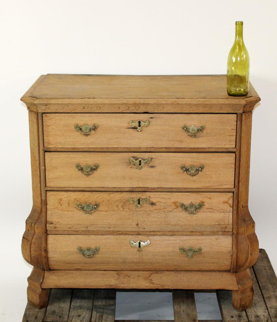 Dutch natural oak 4 drawer commode: Dutch natural oak 4 drawer commode. 19th century. 33"h x 36"w x 22"d