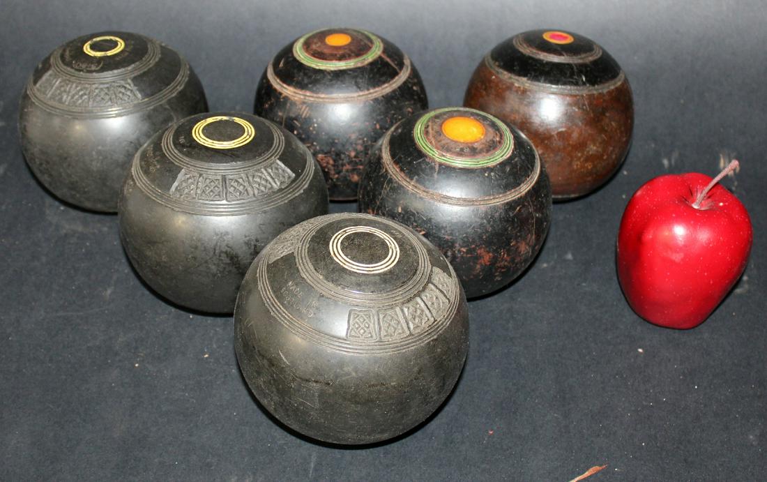 6 antique lawn bowling balls (1 of 4)
