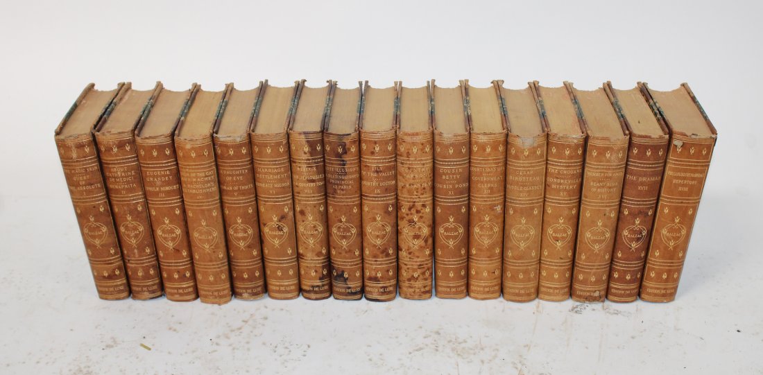 17 Honore de Balzac leather books (1 of 9)