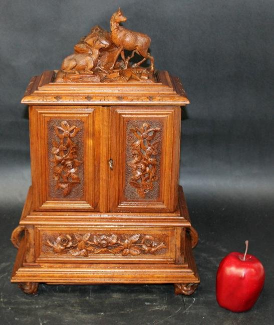 French Black forest carved dresser box (1 of 10)