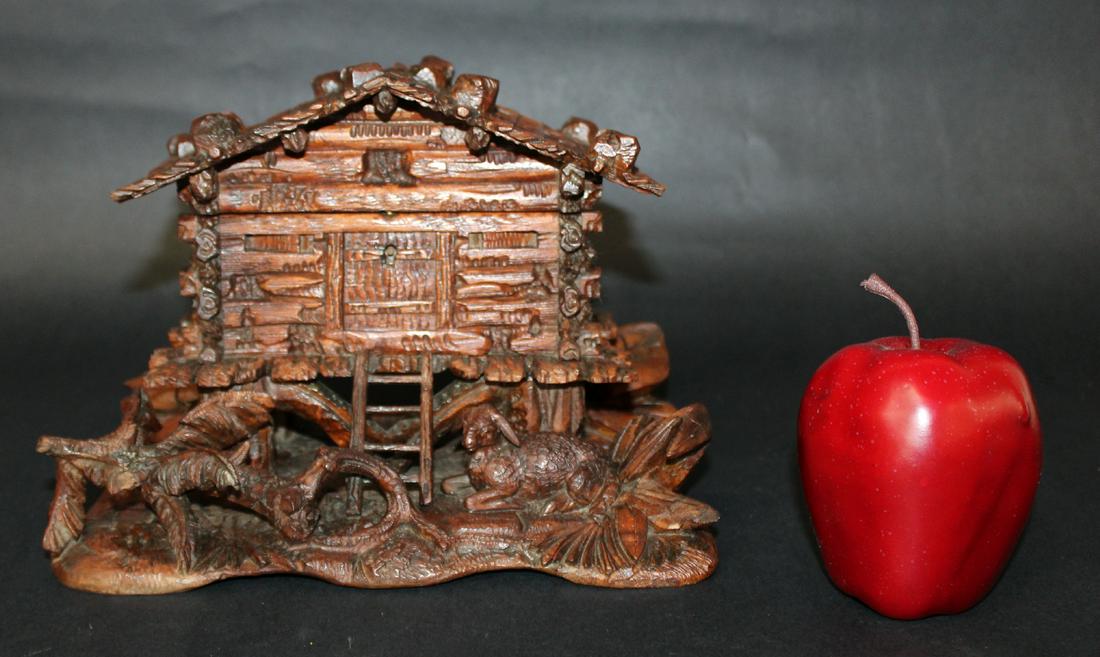 German Black forest dresser box in log cabin form (1 of 12)