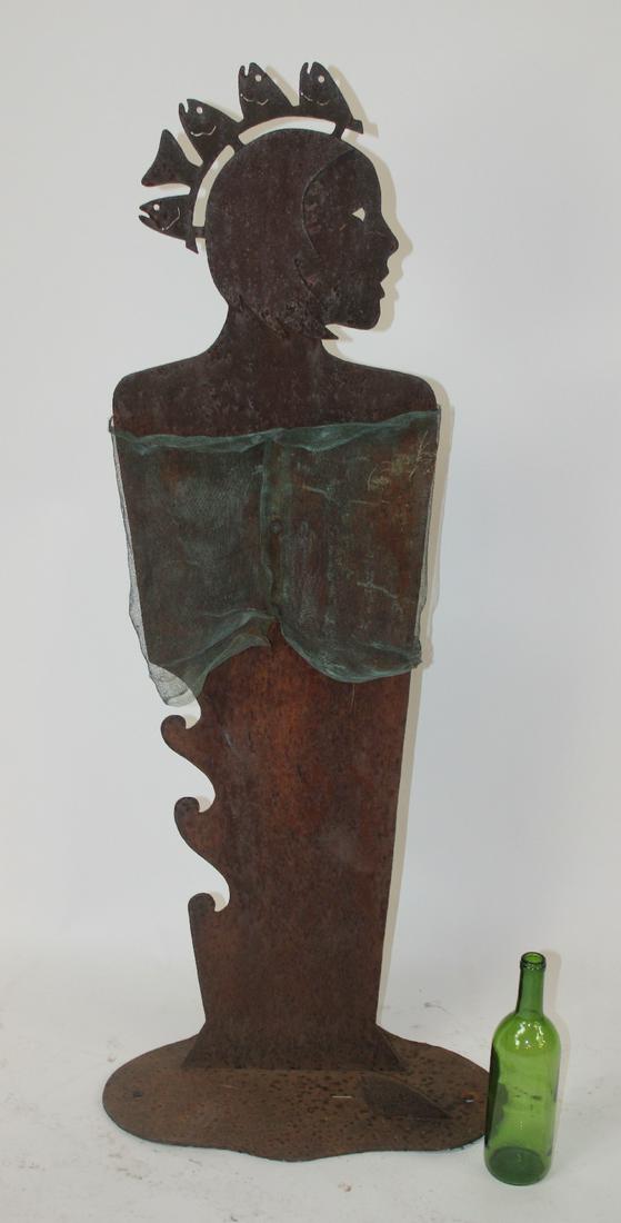 Folk Art Iron Native American statue (1 of 8)