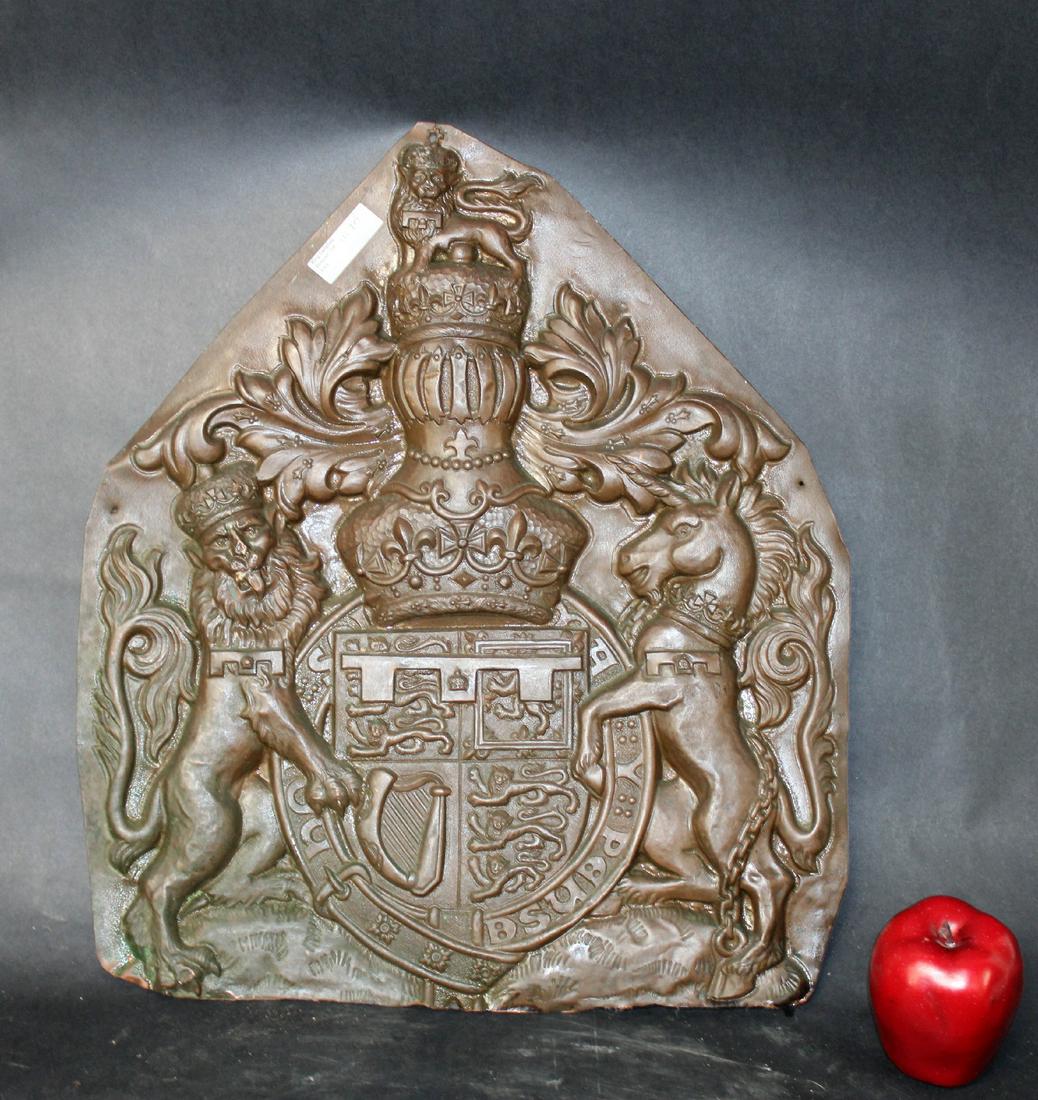 Copper relief panel of Royal crest (1 of 9)